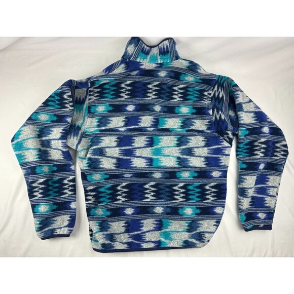 Patagonia Synchilla Snap-T Fleece Multi Blue Aztec Tribal Pattern Mens Size S - Picture 2 of 6